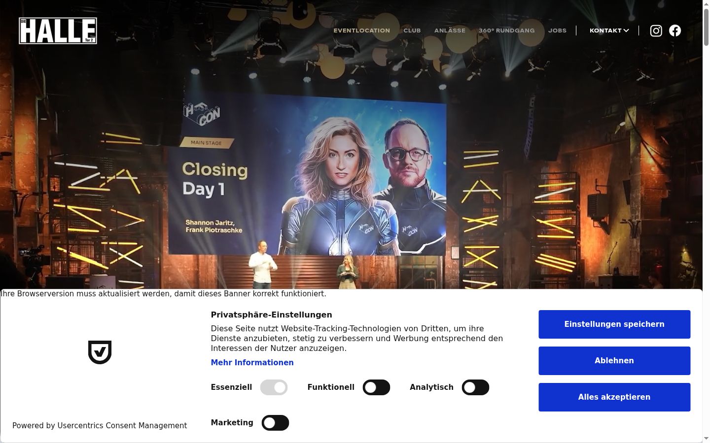 Sutikimo reklamjuostės, rodytos prieš bet kokią sąveiką, ekrano kopija
