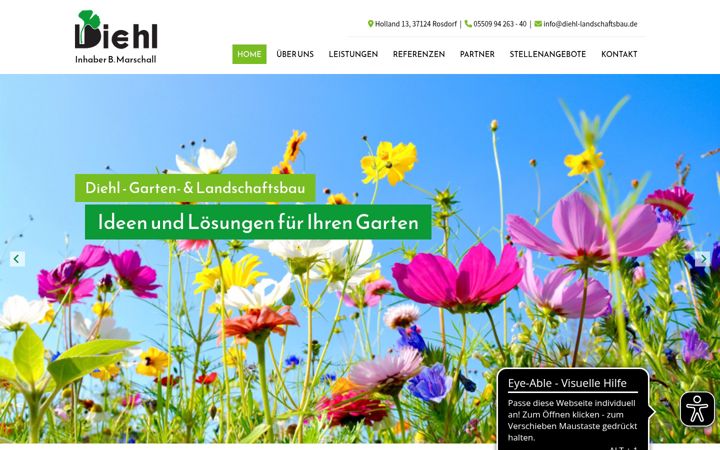 Screenshot of diehl-landschaftsbau.de