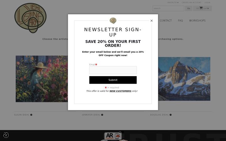 Screenshot of diehlfineart.com