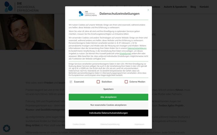 Screenshot of diehochschulerfrischerin.de