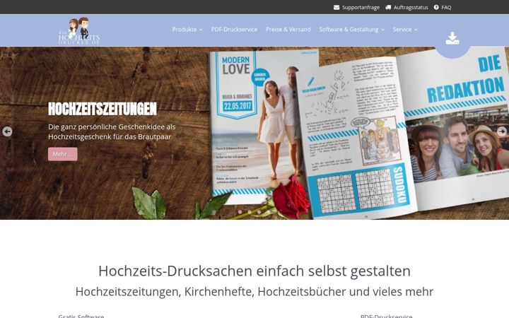 Screenshot of diehochzeitsdrucker.de