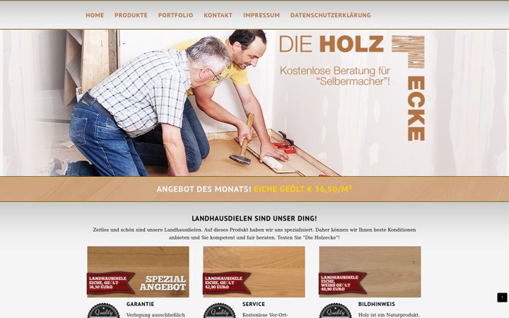 Screenshot of dieholzecke.de