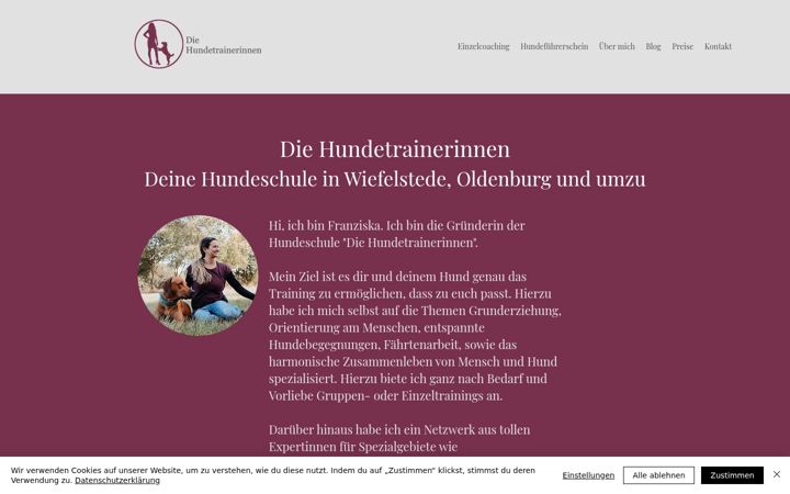 Screenshot von diehundetrainerinnen.de