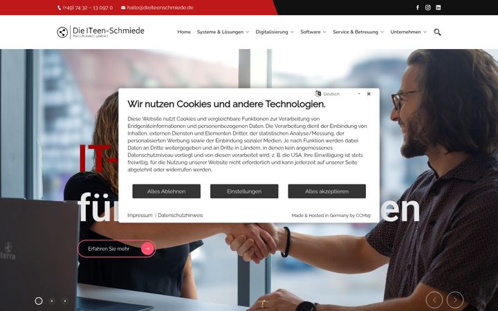 Screenshot von dieiteenschmiede.de