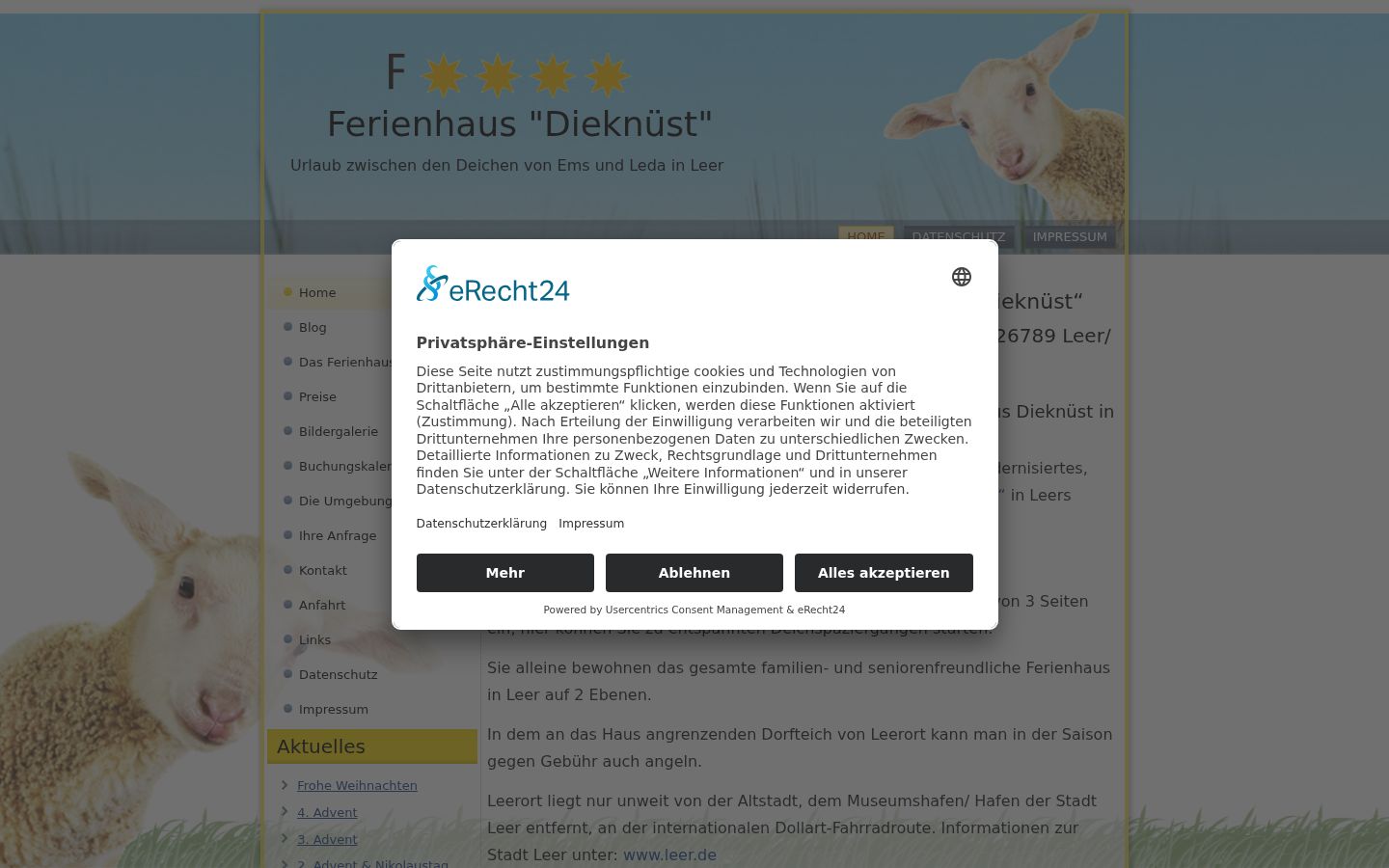 Captura de ecrã do banner de consentimento apresentado antes de qualquer interação