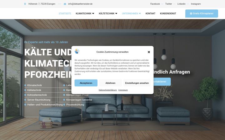 Screenshot of diekaeltemeister.de