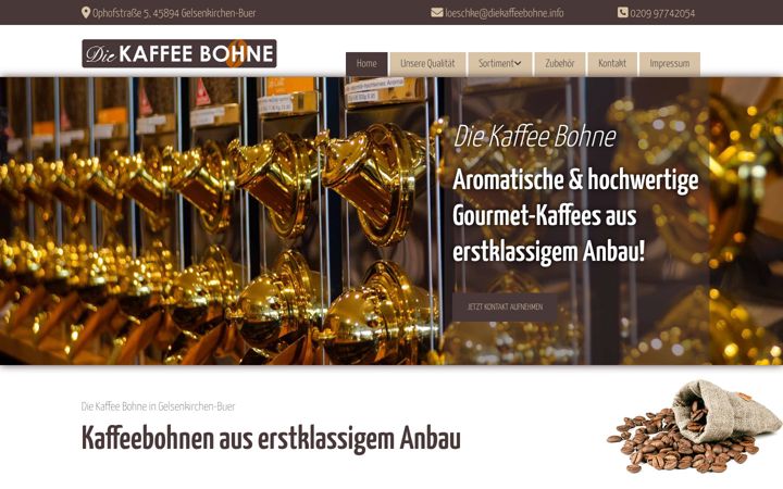 Screenshot von diekaffeebohne.info