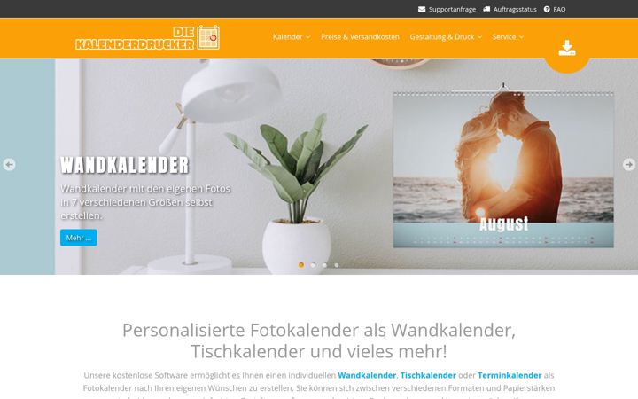 Screenshot of diekalenderdrucker.de