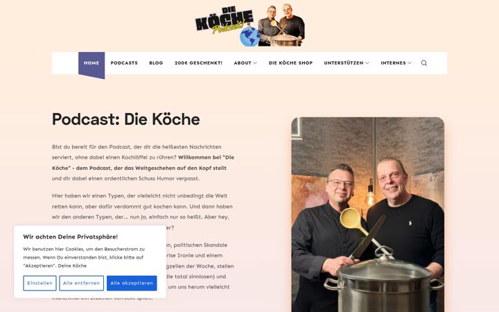 Screenshot of diekoeche-podcast.de