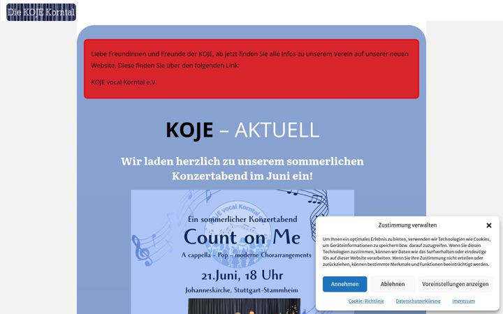 Capture d'écran de diekoje-korntal.de