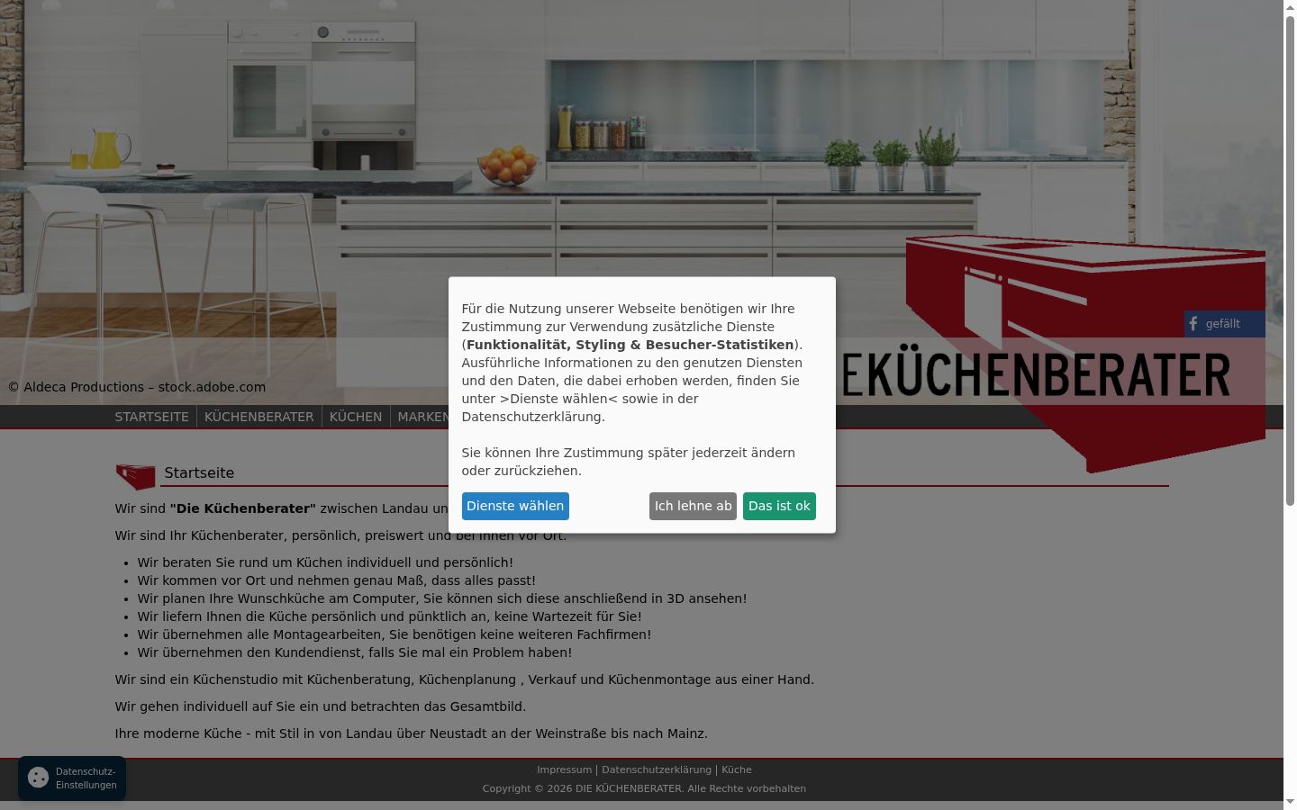 Screenshot van de toestemmingsbanner zoals getoond vóór enige interactie