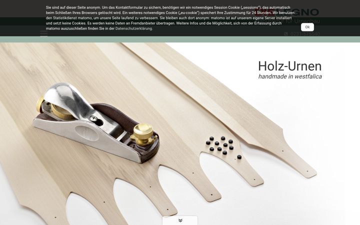 Screenshot of dielegno-urnen.com