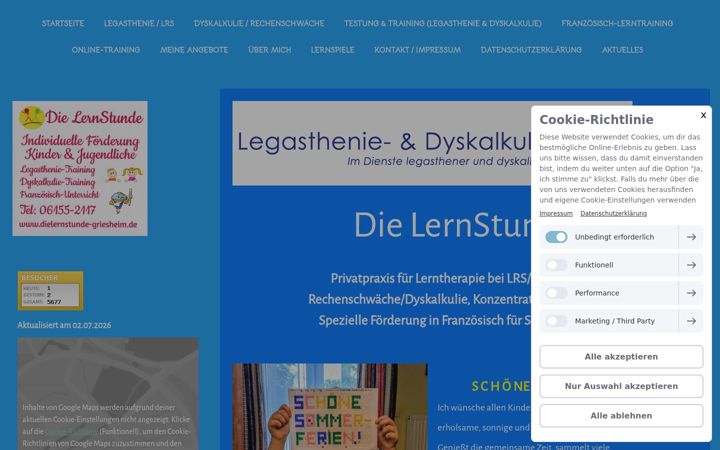 Screenshot of dielernstunde-griesheim.de