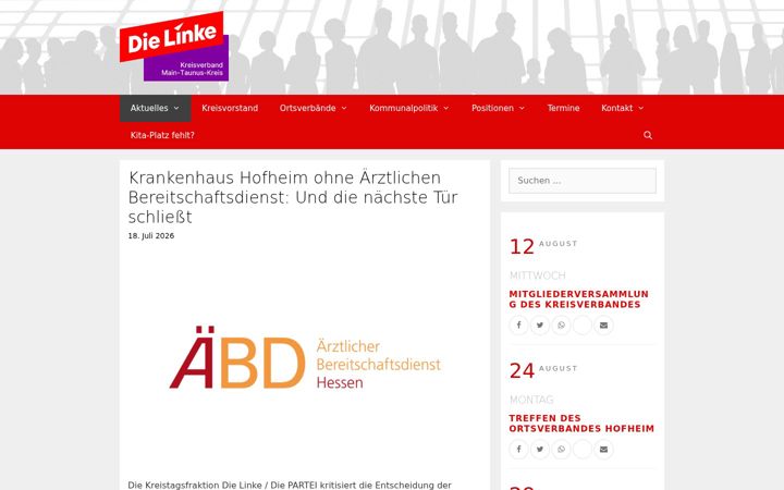 Skjámynd af dielinke-mtk.de