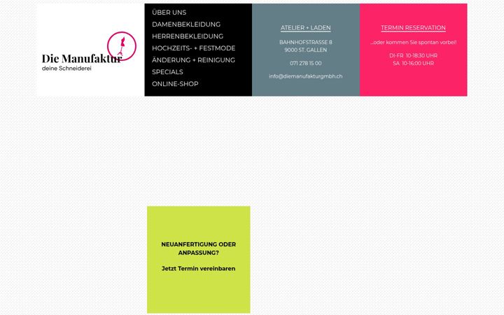 Screenshot of diemanufakturgmbh.ch