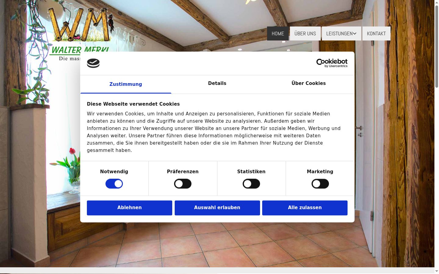 Screenshot del banner di consenso mostrato prima di qualsiasi interazione