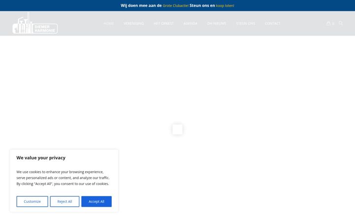 Screenshot of diemerharmonie.nl