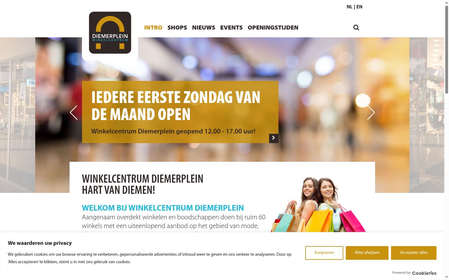 Screenshot of the consent banner shown before any interaction