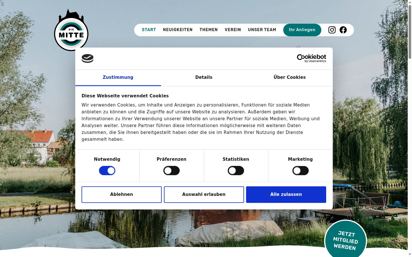 Screenshot tal-banner tal-kunsens muri qabel kwalunkwe interazzjoni