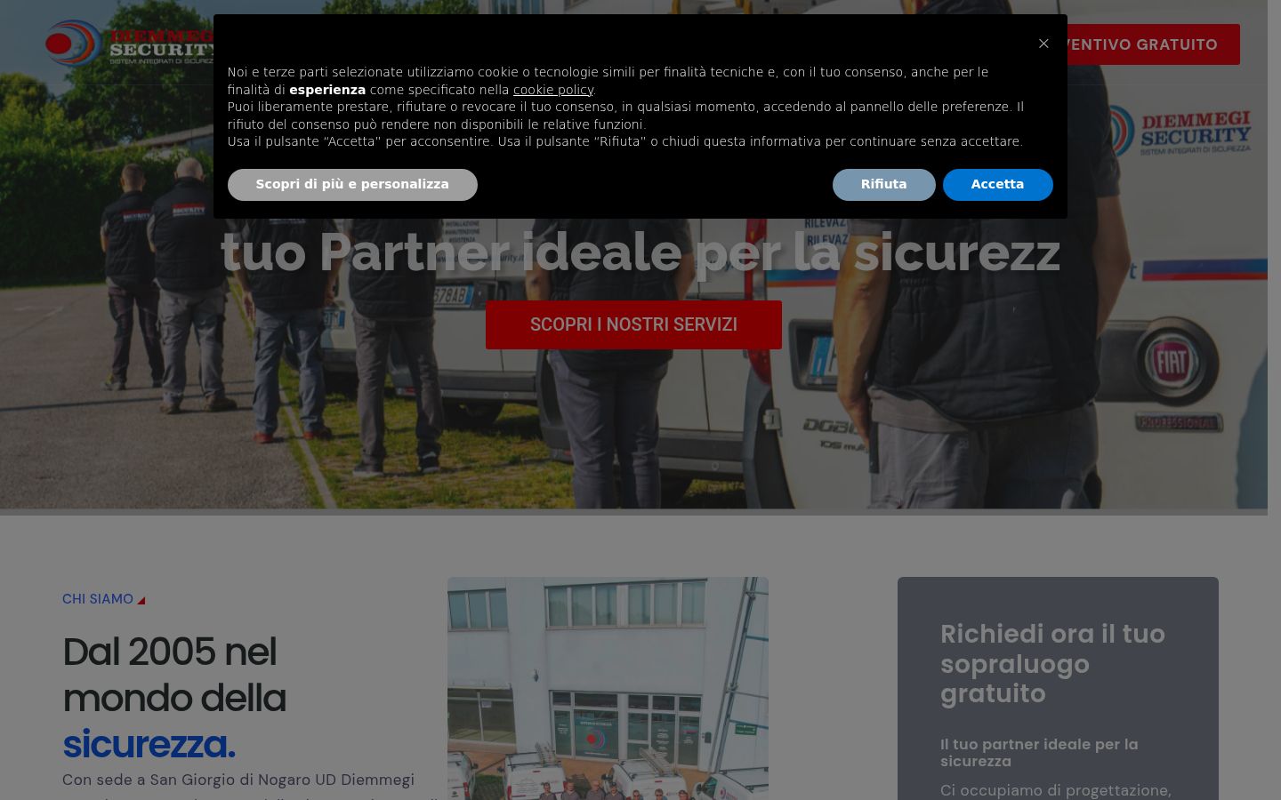 Captura de pantalla del banner de consentimiento mostrado antes de cualquier interacción