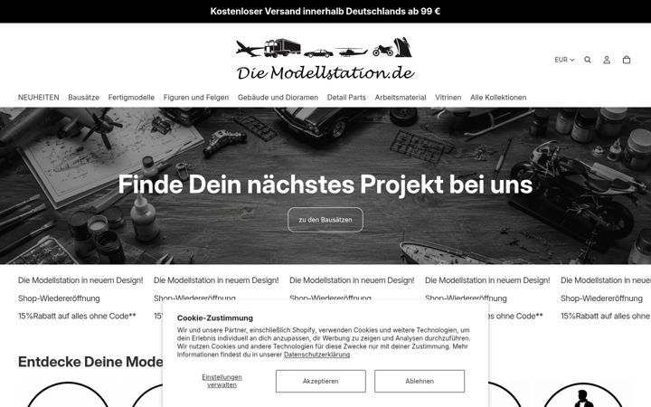 Screenshot of diemodellstation.de