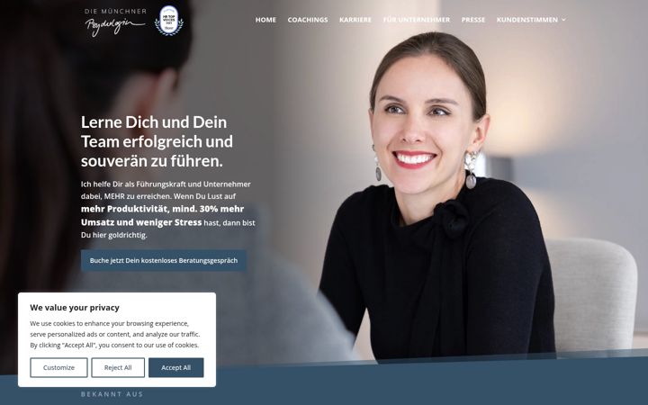 Skärmbild av diemuenchnerpsychologin.de