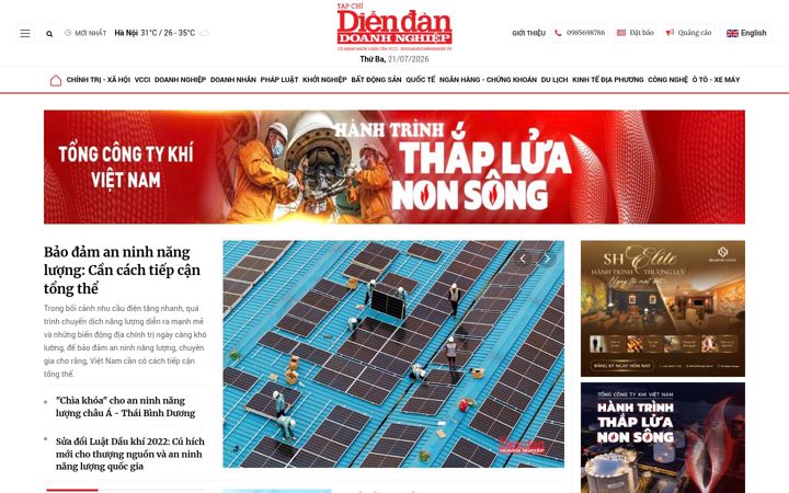 Screenshot of diendandoanhnghiep.vn