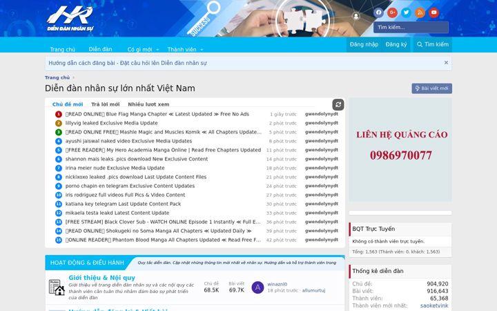 Screenshot of diendannhansu.com