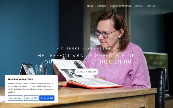 Screenshot of dienekeklarenberg.nl