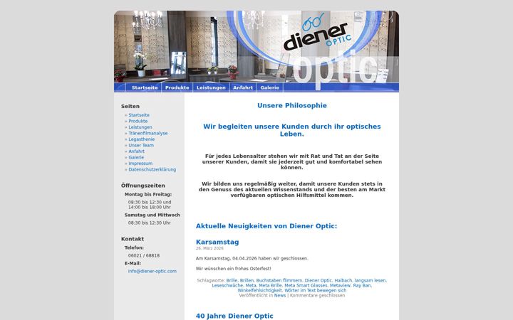 Screenshot of diener-optic.com