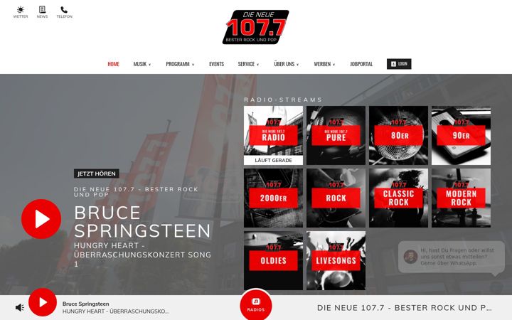 Skärmbild av dieneue1077.de