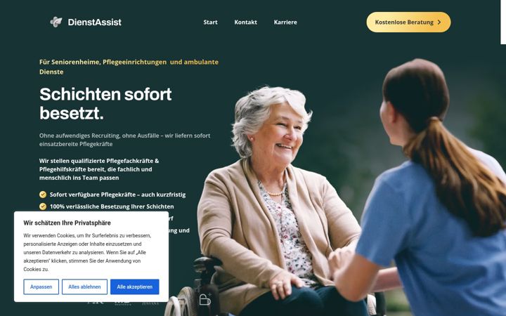 Screenshot of dienstassist.de