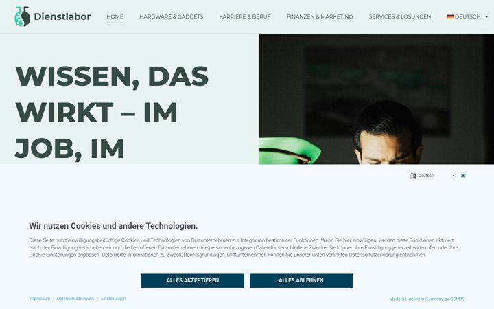 Screenshot of dienstlabor.com
