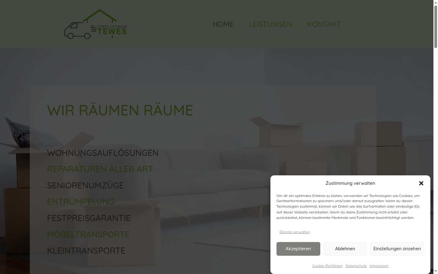 Screenshot tal-banner tal-kunsens muri qabel kwalunkwe interazzjoni
