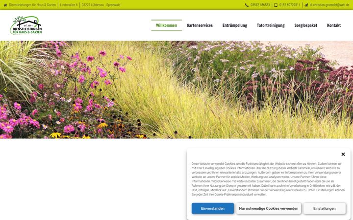 Screenshot of dienstleistungen-spreewald.de