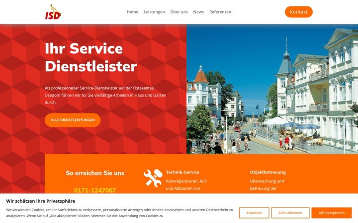 Screenshot of dienstleistungen-usedom.de