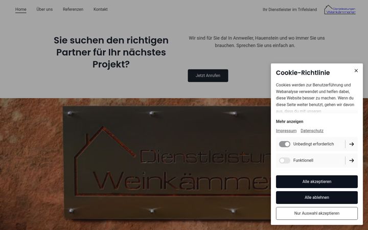 Screenshot of dienstleistungen-weinkaemmerer.de