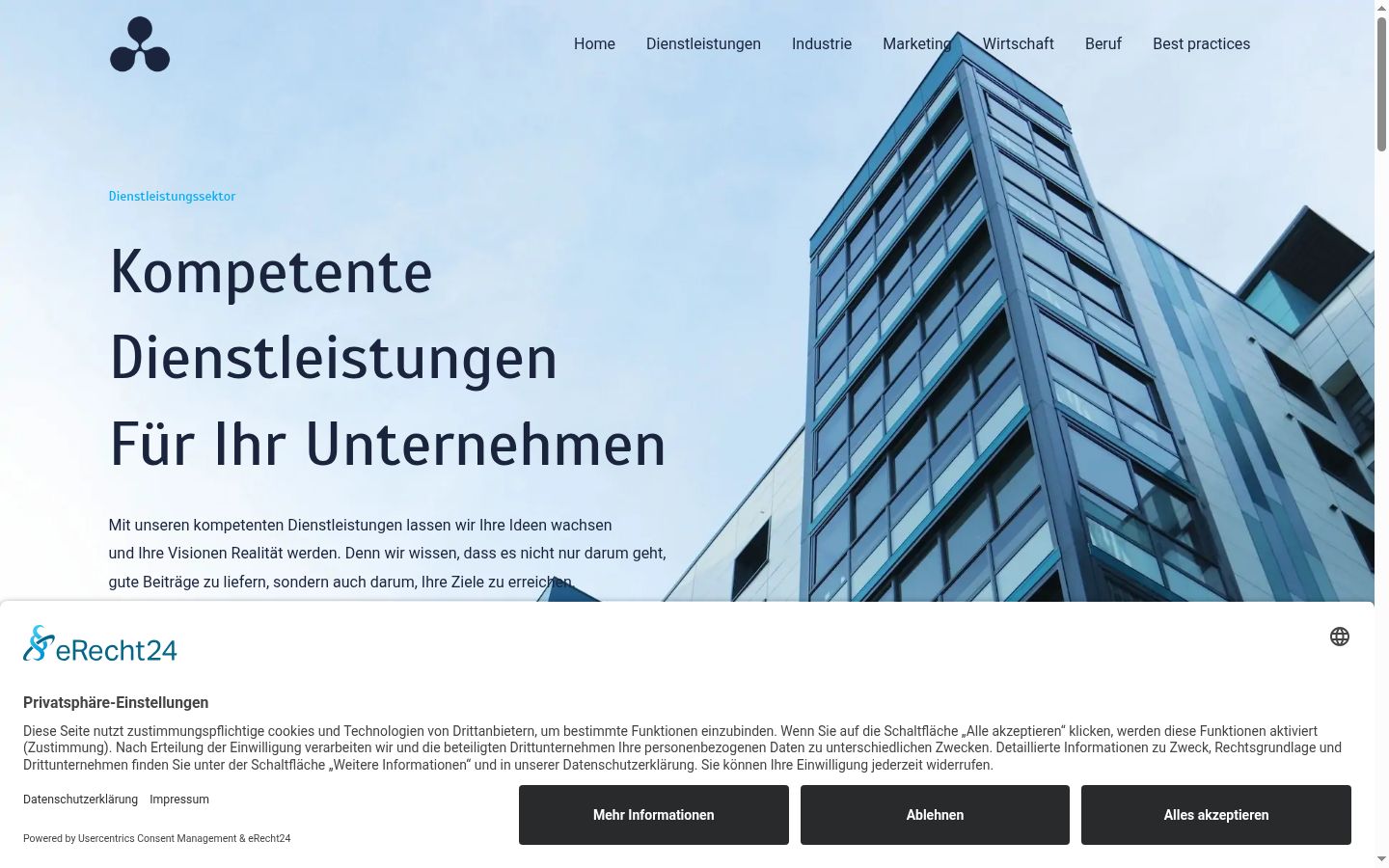 Screenshot of the consent banner shown before any interaction