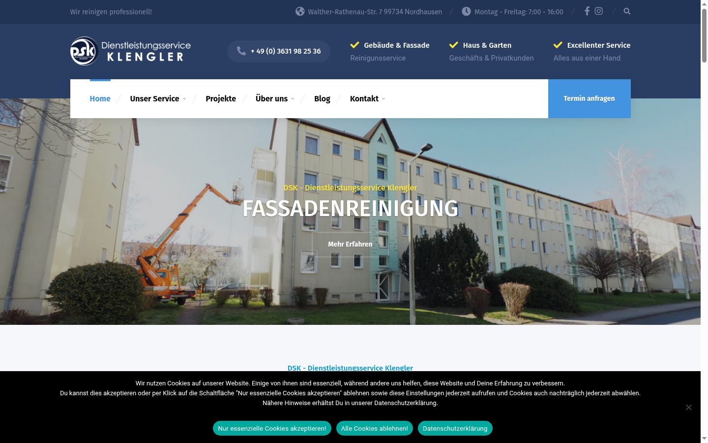 Skärmbild av samtyckesbannern som visades före någon interaktion