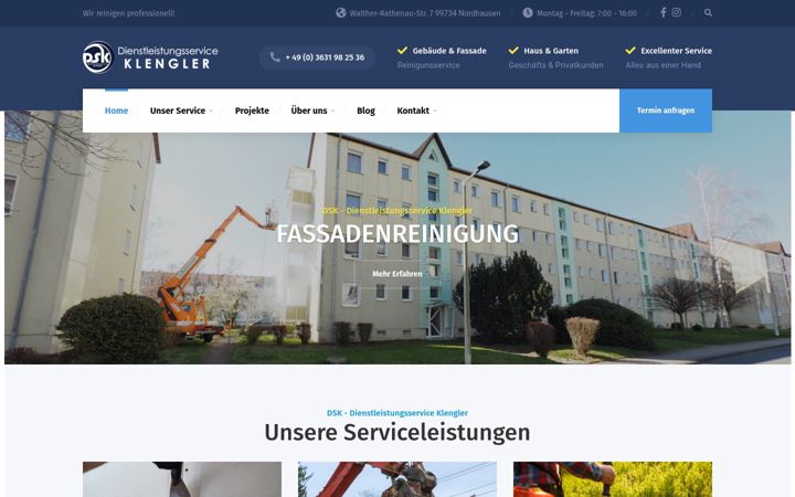 Skärmbild av dienstleistungsservice-klengler.de