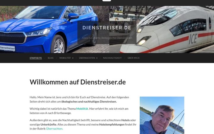 Skärmbild av dienstreiser.de