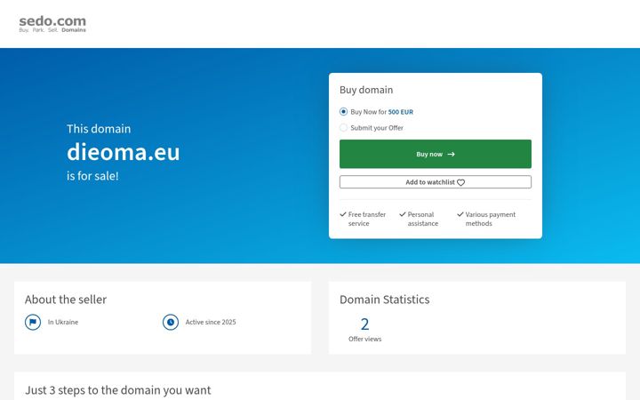 Screenshot of dieoma.eu