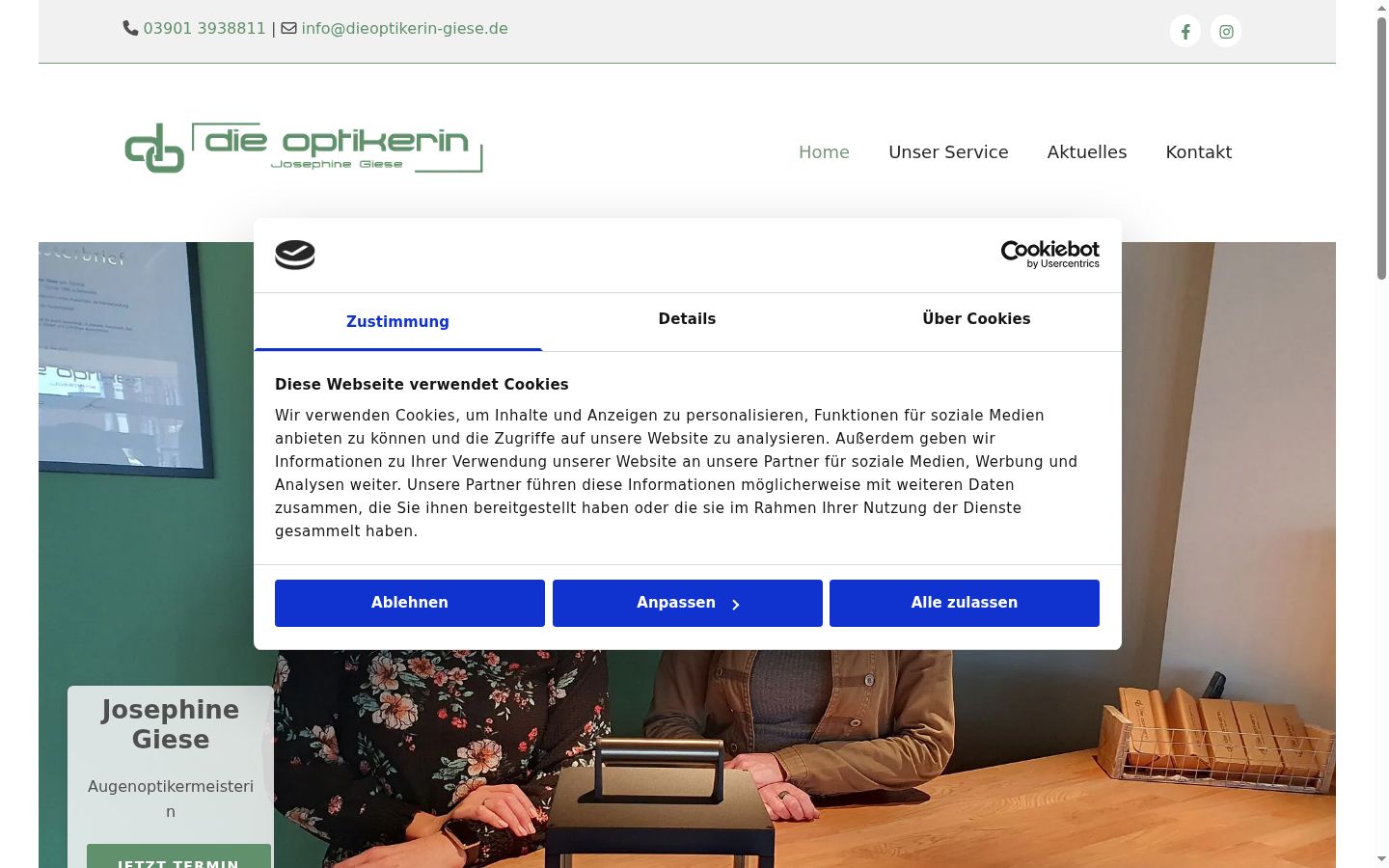 Screenshot del banner di consenso mostrato prima di qualsiasi interazione
