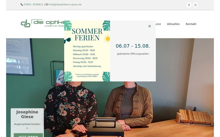 Screenshot of dieoptikerin-giese.de