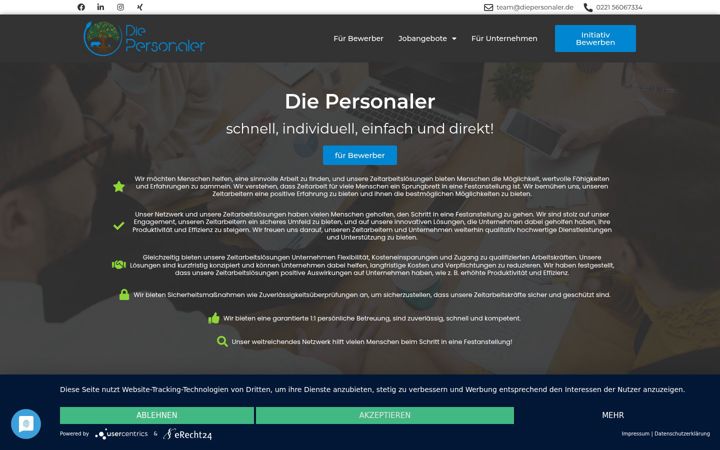 Екранна снимка на diepersonaler.de