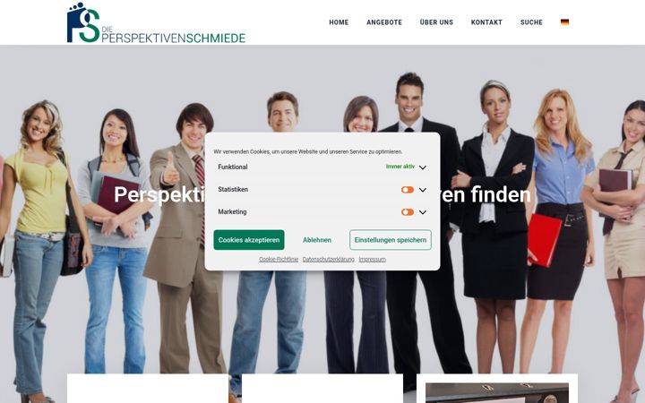 Screenshot of dieperspektivenschmiede.de