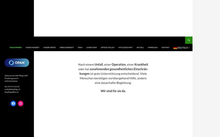 Screenshot of diepflege.ch