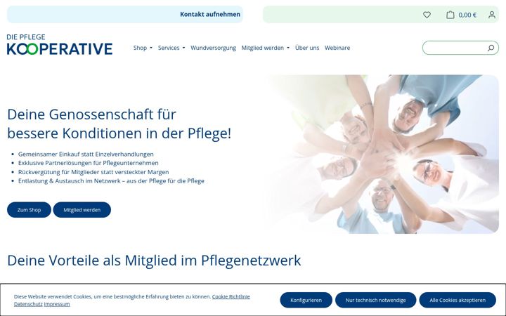 Screenshot stránky diepflegekooperative.de