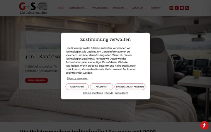 Screenshot of diepolstermacher.de