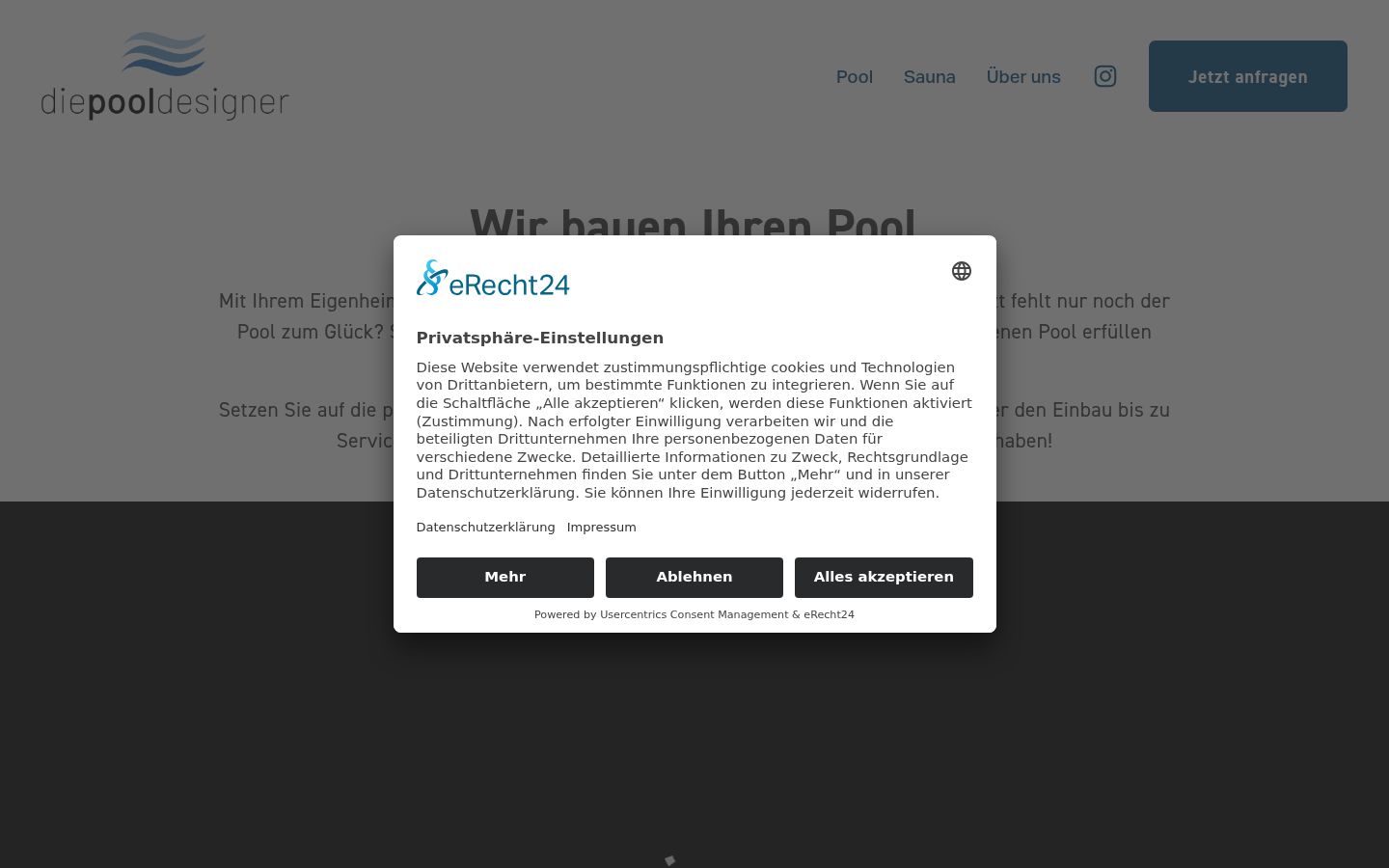 Captura de pantalla del banner de consentimiento mostrado antes de cualquier interacción